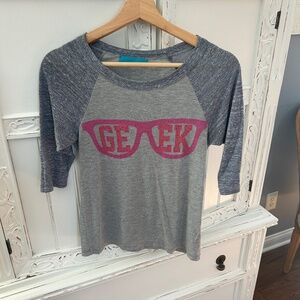 Geek graphic baseball tee